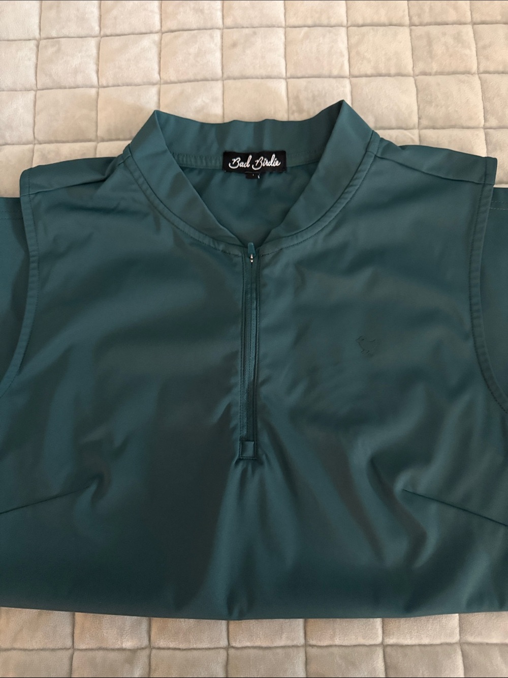 Bad Birdie Women’s Lush Green Half-Zip Blade Sleeveless Golf Polo